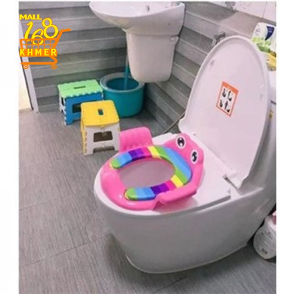 Frog-shaped baby toilet miniature with handrail